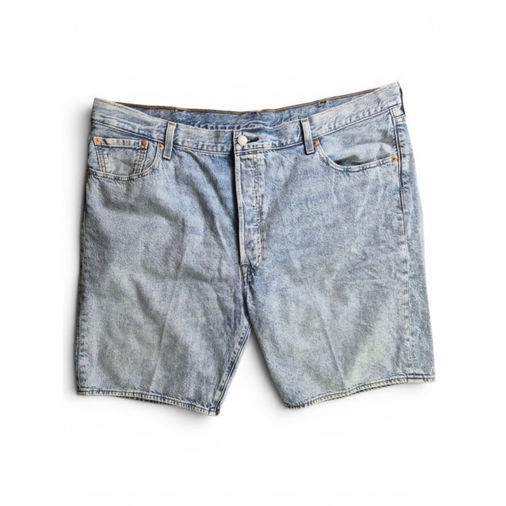 Levi's 501 Mens Denim Shorts Light Wash W42 Button Fly Vintage Look Casual Jorts